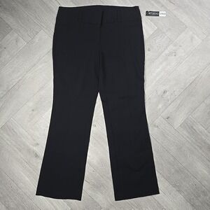 Studio 253 Women's 16 (36x30) Black Solid Slacks Trouser Pants Wide Leg Bootcut
